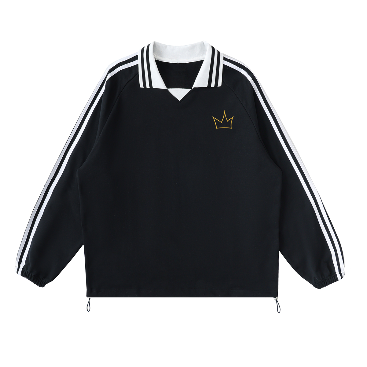 Kings Corner Contrast Striped Collar Sweatshirt
